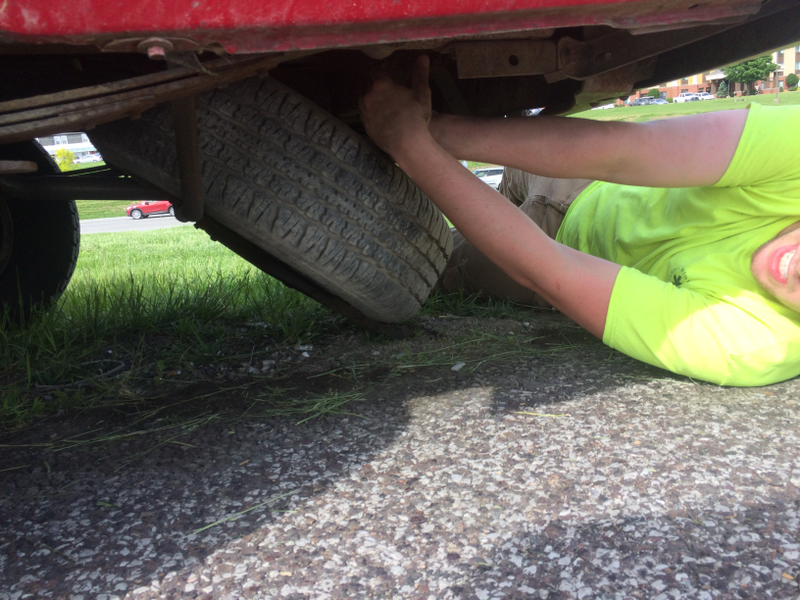 Tire holder bolt stuck in place.
